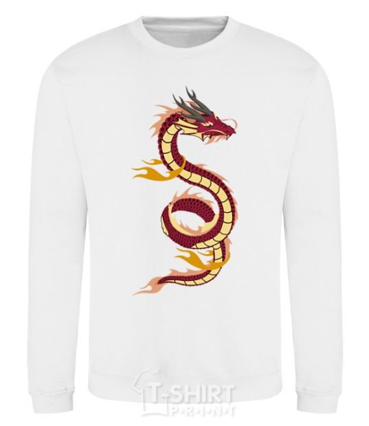 Sweatshirt Burgundy Dragon White фото