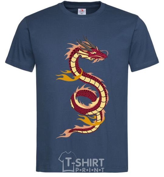 Men's T-Shirt Burgundy Dragon navy-blue фото