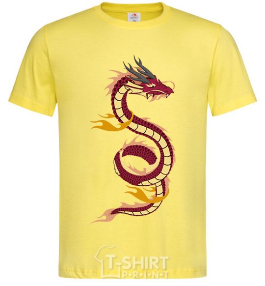 Men's T-Shirt Burgundy Dragon cornsilk фото