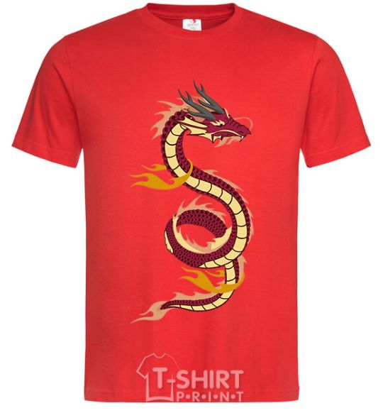 Мужская футболка Burgundy Dragon Красный фото