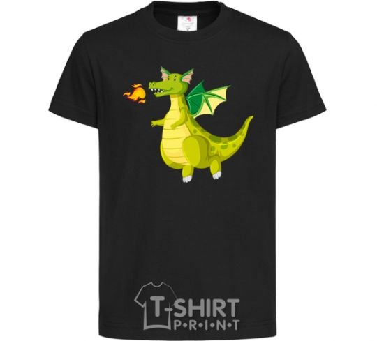 Kids T-shirt Green Dragon black фото