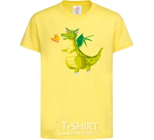 Kids T-shirt Green Dragon cornsilk фото