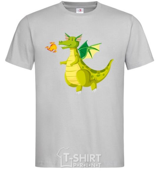 Men's T-Shirt Green Dragon grey фото