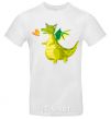 Men's T-Shirt Green Dragon White фото