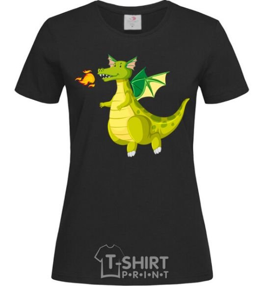 Women's T-shirt Green Dragon black фото