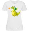 Women's T-shirt Green Dragon White фото