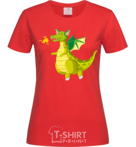 Women's T-shirt Green Dragon red фото