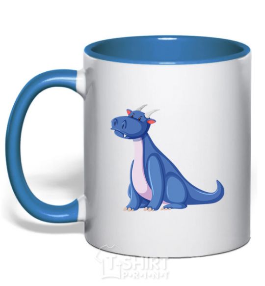 Mug with a colored handle Blue Dragon V.1 royal-blue фото