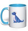 Mug with a colored handle Blue Dragon V.1 sky-blue фото