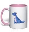 Mug with a colored handle Blue Dragon V.1 light-pink фото