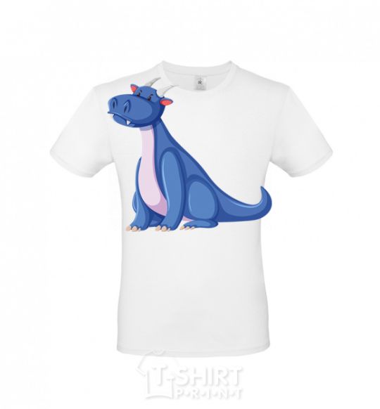 Men's T-Shirt Blue Dragon V.1 White фото