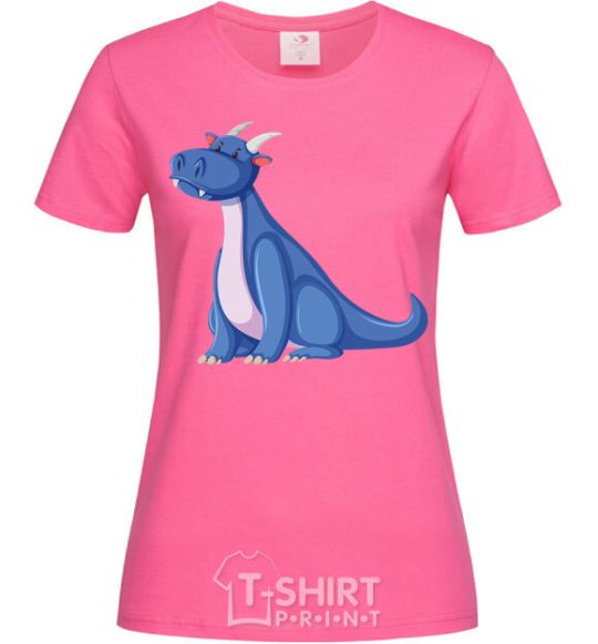 Женская футболка Синий Дракон V.1 Ярко-розовый фото