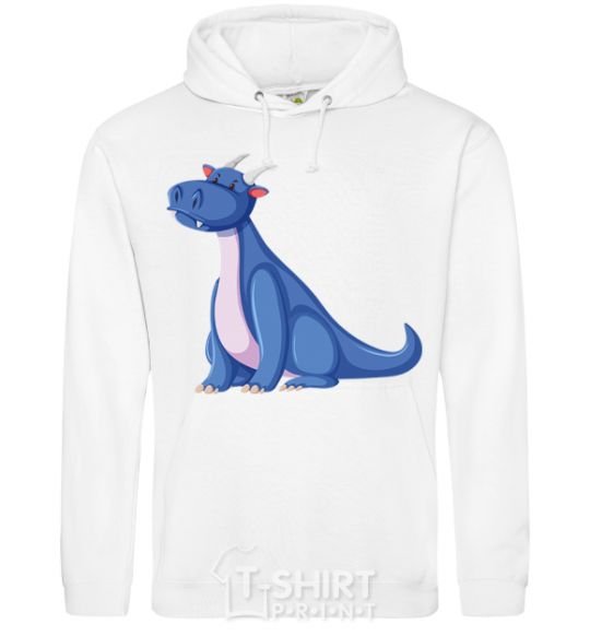 Men`s hoodie Blue Dragon V.1 White фото