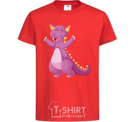 Kids T-shirt Purple Dragon red фото