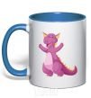 Mug with a colored handle Purple Dragon royal-blue фото