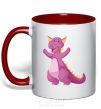 Mug with a colored handle Purple Dragon red фото