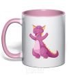 Mug with a colored handle Purple Dragon light-pink фото