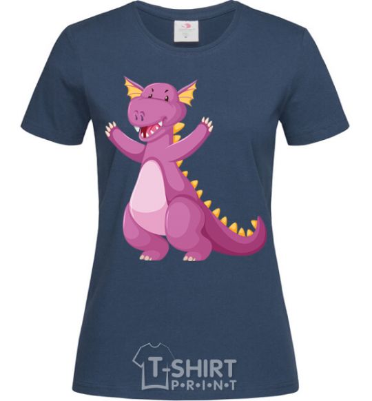 Women's T-shirt Purple Dragon navy-blue фото