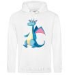 Men`s hoodie Blue Dragon White фото