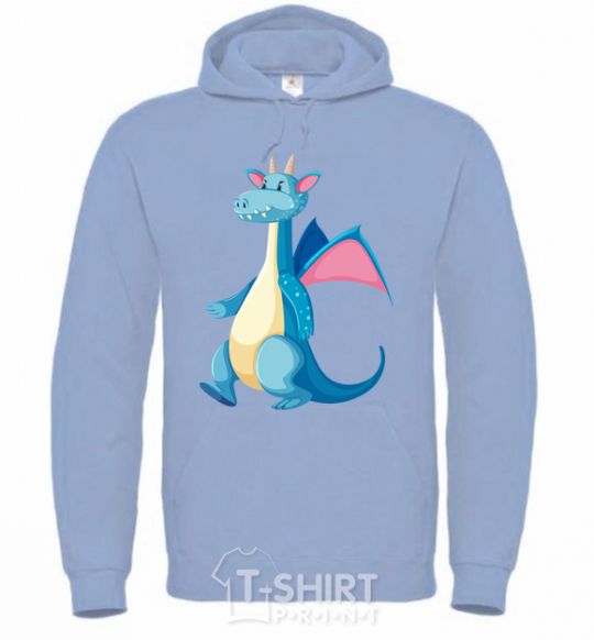 Men`s hoodie Blue Dragon sky-blue фото