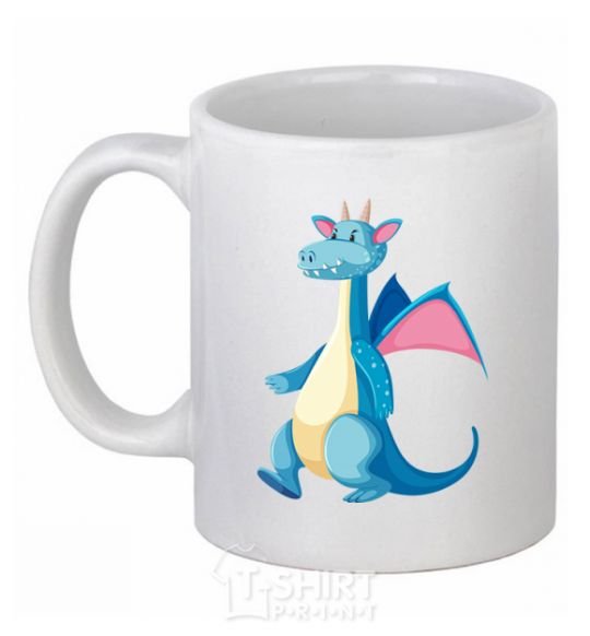 Ceramic mug Blue Dragon White фото