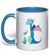 Mug with a colored handle Blue Dragon royal-blue фото