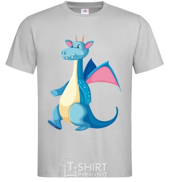 Men's T-Shirt Blue Dragon grey фото