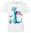 Men's T-Shirt Blue Dragon White фото