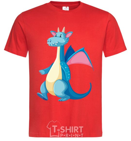 Men's T-Shirt Blue Dragon red фото