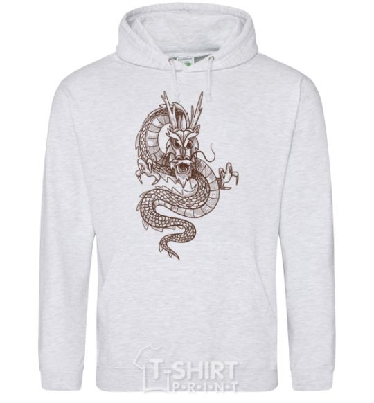 Men`s hoodie Brown Dragon sport-grey фото