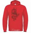 Men`s hoodie Brown Dragon bright-red фото