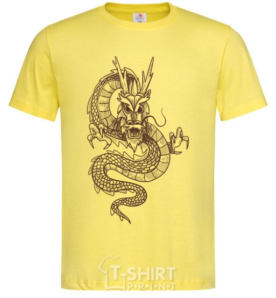 Мужская футболка Коричневый Дракон Лимонный фото