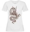 Women's T-shirt Brown Dragon White фото