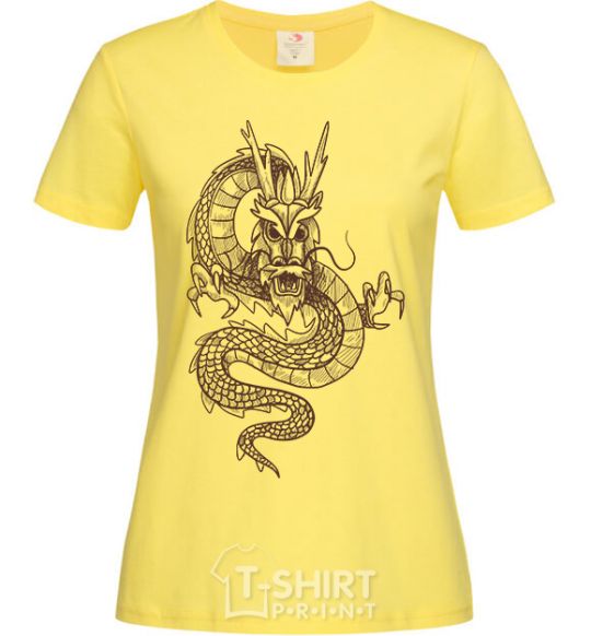 Женская футболка Коричневый Дракон Лимонный фото