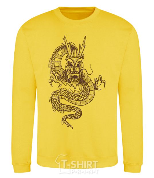 Sweatshirt Brown Dragon yellow фото