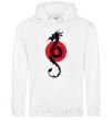 Men`s hoodie A dragon in a red circle White фото