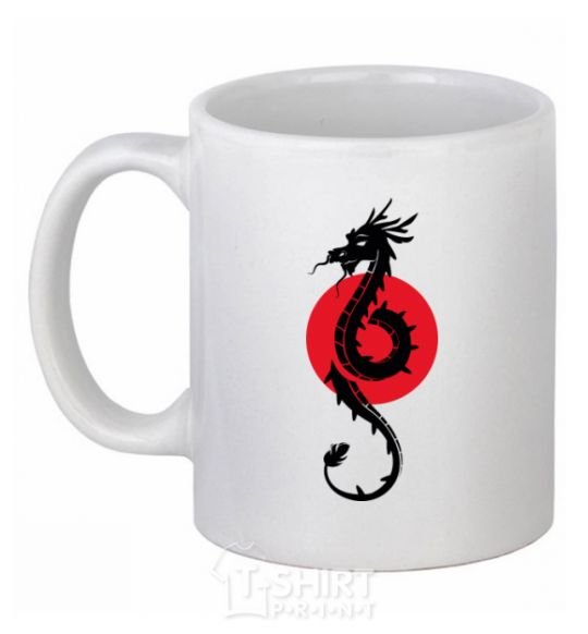 Ceramic mug A dragon in a red circle White фото