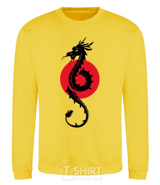 Sweatshirt A dragon in a red circle yellow фото