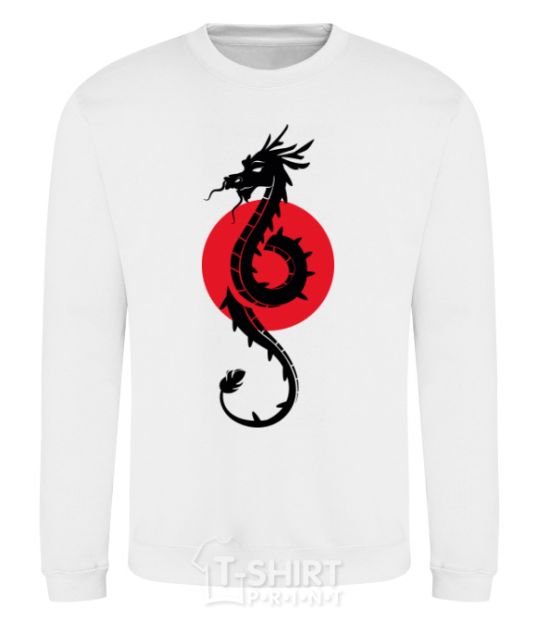 Sweatshirt A dragon in a red circle White фото