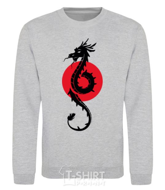 Sweatshirt A dragon in a red circle sport-grey фото