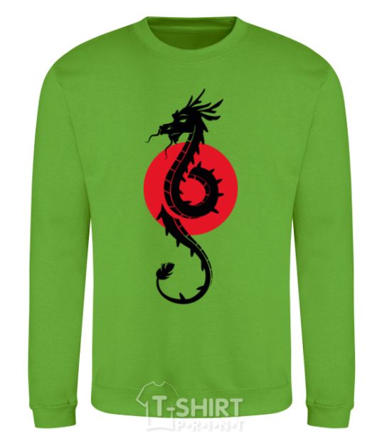 Sweatshirt A dragon in a red circle orchid-green фото