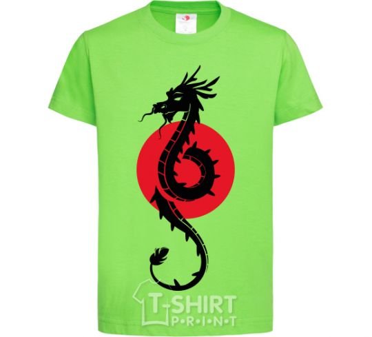Kids T-shirt A dragon in a red circle orchid-green фото