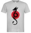 Мужская футболка Дракон в красном круге Серый фото