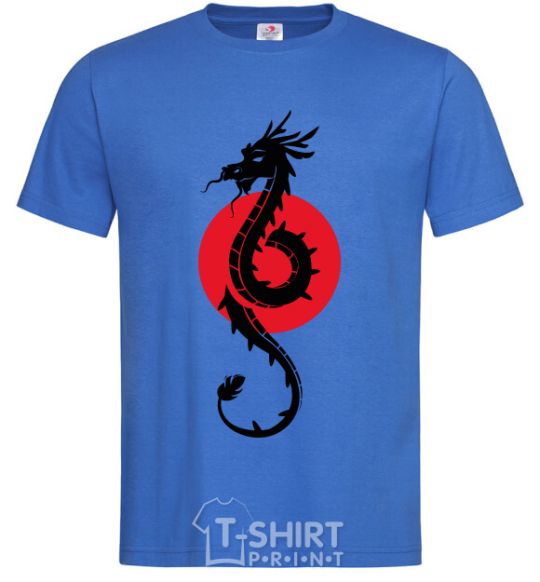 Мужская футболка Дракон в красном круге Ярко-синий фото