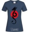 Women's T-shirt A dragon in a red circle navy-blue фото