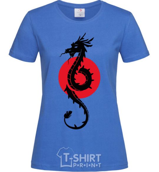 Women's T-shirt A dragon in a red circle royal-blue фото