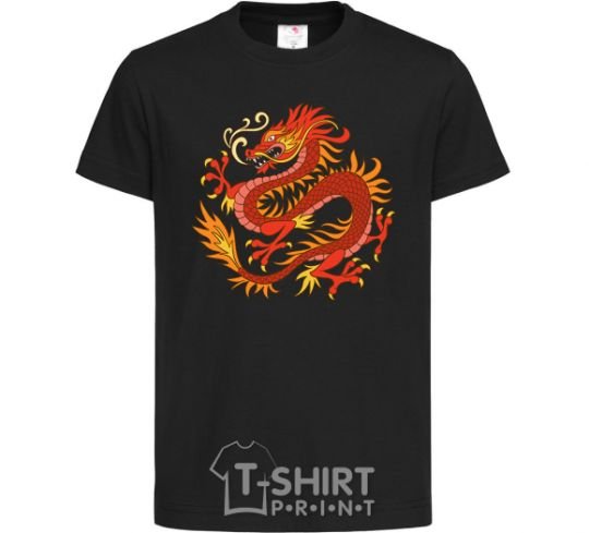 Kids T-shirt Dragon flame black фото