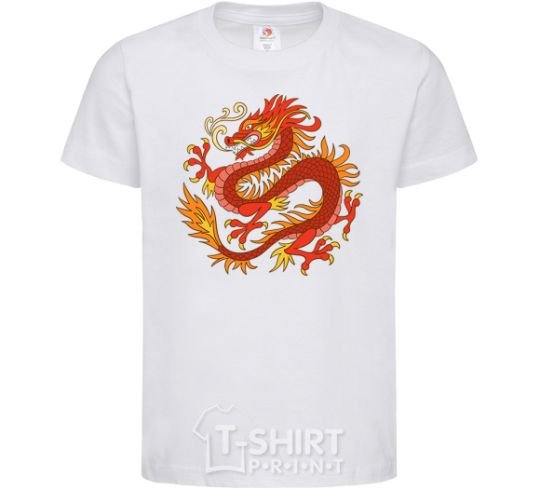 Kids T-shirt Dragon flame White фото