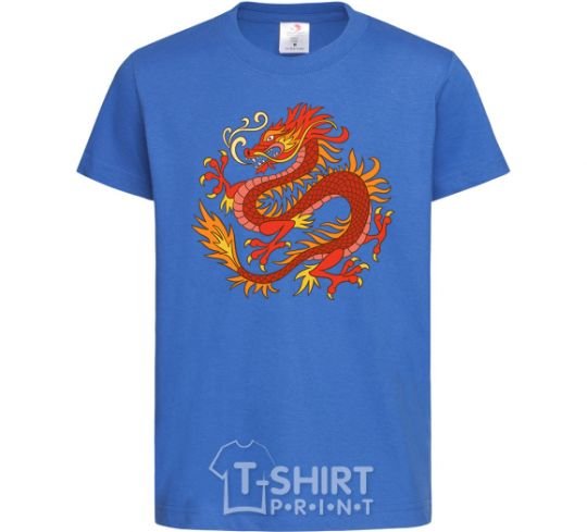 Kids T-shirt Dragon flame royal-blue фото