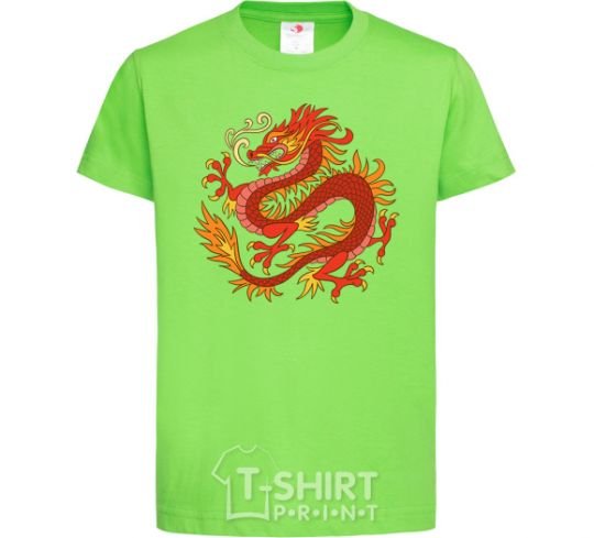 Kids T-shirt Dragon flame orchid-green фото